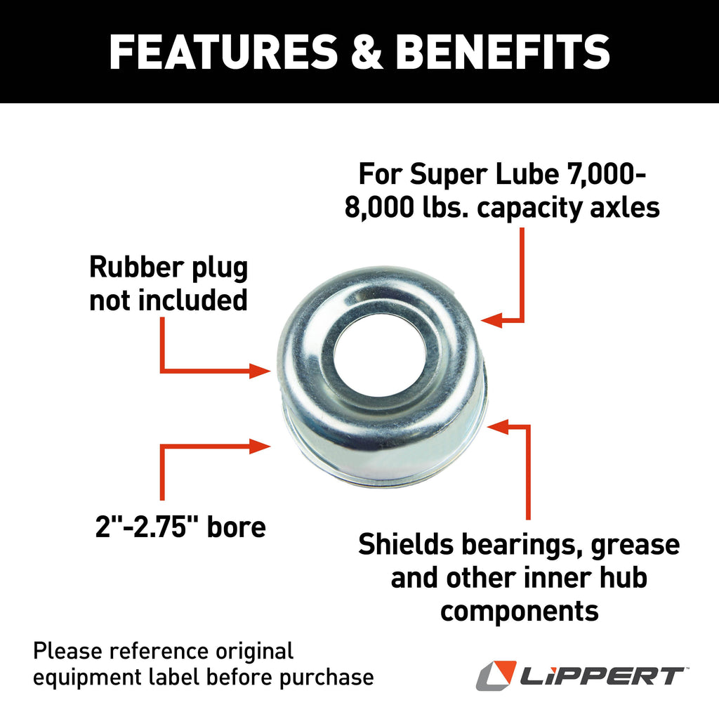 CURT 127300 Dust Cap - 7,000-8,000-lb. Axles
