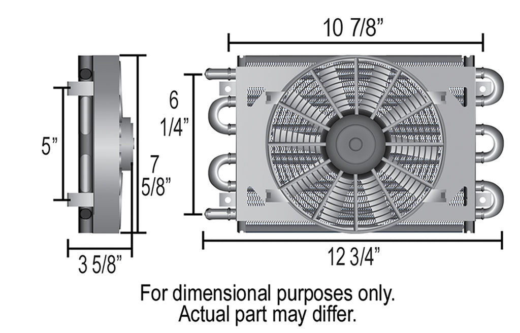 Derale 12740 6 Pass 13" Dyno-Cool Remote Cooler, 11/32"