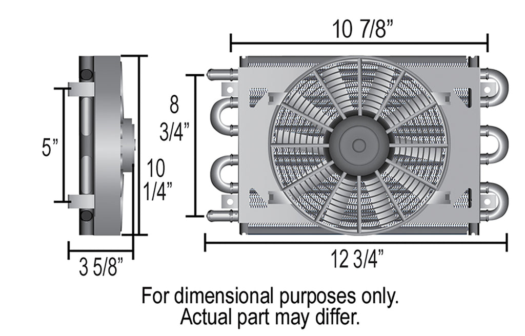 Derale 12742 8 Pass 13" Dyno-Cool Remote Cooler, 11/32"