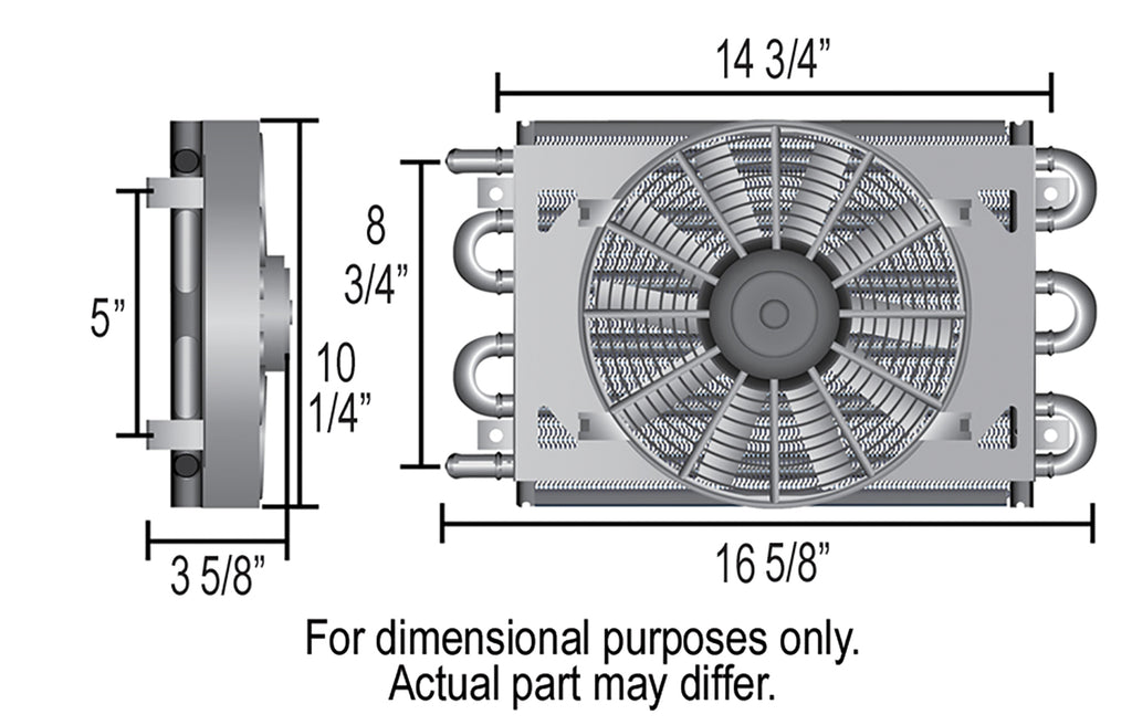 Derale 12743 8 Pass 17" Dyno-Cool Remote Cooler, 11/32"