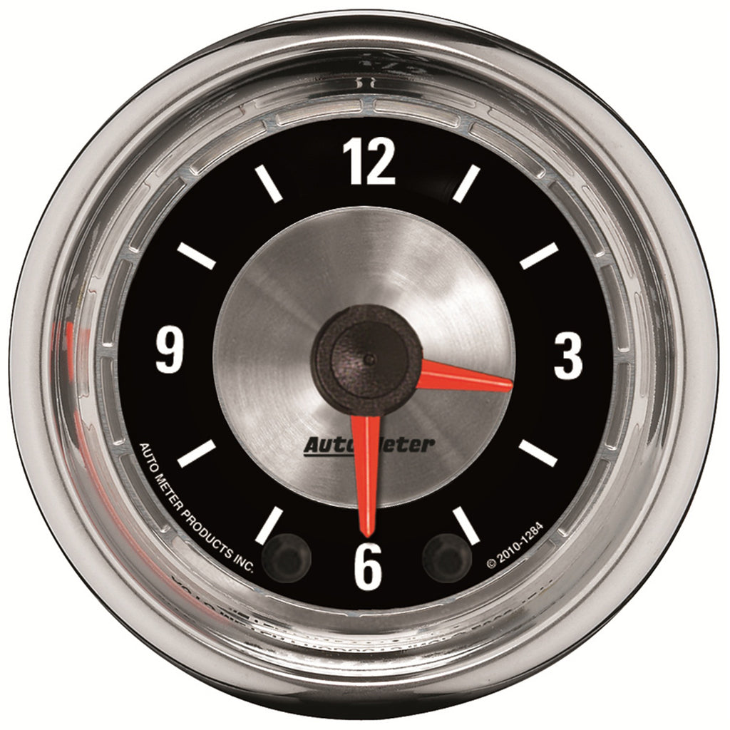 AutoMeter 1284 GAUGE, CLOCK, 2 1/16", 12HR, ANALOG, AMERICAN MUSCLE