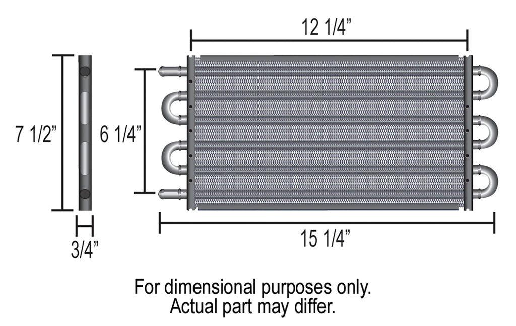 Derale 12903 6 Pass 15" Dyno-Cool Series 6000 Aluminum Transmission Cooler for Select Chrysler 300, Chrysler Concorde, Chrysler Crossfire, Chrysler Imperial, Chrysler LeBaron, Chrysler New Yorker, Chrysler Sebring, Chrysler TC Maserati, MG MGB, Scion