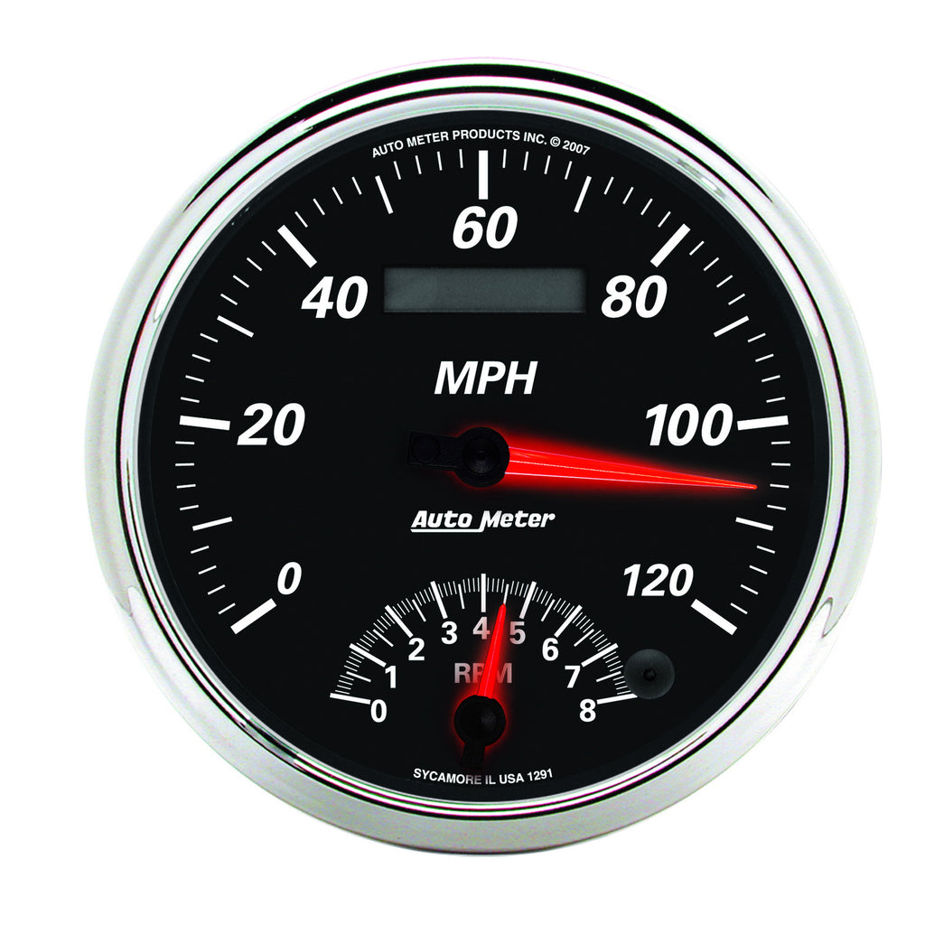 AutoMeter 1291 GAUGE, TACH/SPEEDO, 5", 120MPH & 8K RPM, ELEC. PROGRAM, DESIGNER BLACK II