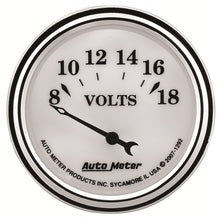 Load image into Gallery viewer, AutoMeter 1292 GAUGE, VOLTMETER, 2 1/16", 18V, ELEC, OLD TYME WHITE II