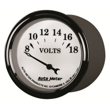 Load image into Gallery viewer, AutoMeter 1292 GAUGE, VOLTMETER, 2 1/16", 18V, ELEC, OLD TYME WHITE II