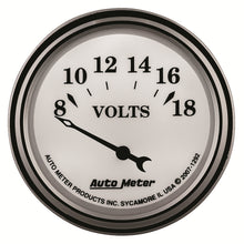 Load image into Gallery viewer, AutoMeter 1292 GAUGE, VOLTMETER, 2 1/16", 18V, ELEC, OLD TYME WHITE II