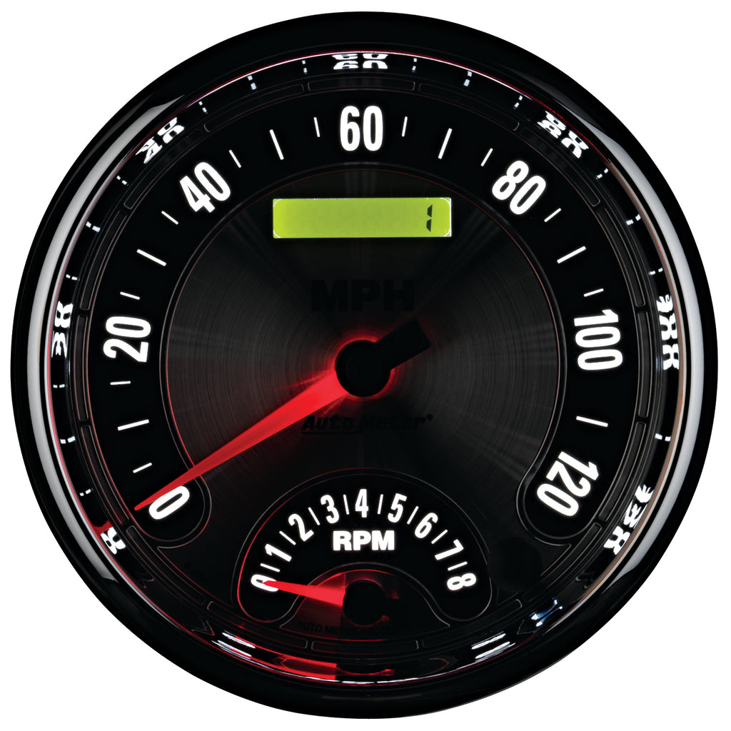 AutoMeter 1295 GAUGE, TACH/SPEEDO, 5", 160MPH & 8K RPM, ELEC. PROGRAM., AMER. MUSCLE