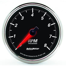 Load image into Gallery viewer, AutoMeter 1296 GAUGE, TACHOMETER, 3 3/8", 8K RPM, IN-DASH, DESIGNER BLACK II