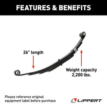 Load image into Gallery viewer, CURT 129745 Trailer Double-Eye Leaf Spring, 2,200-lb. Capacity, 4-Leaf