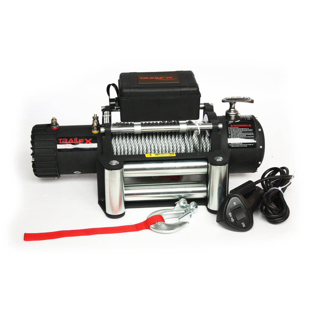 12V-Electric-8K-Lb-Cap-94-Ft-Wire-Rope-Roller-Fairlead-Wired-Remote