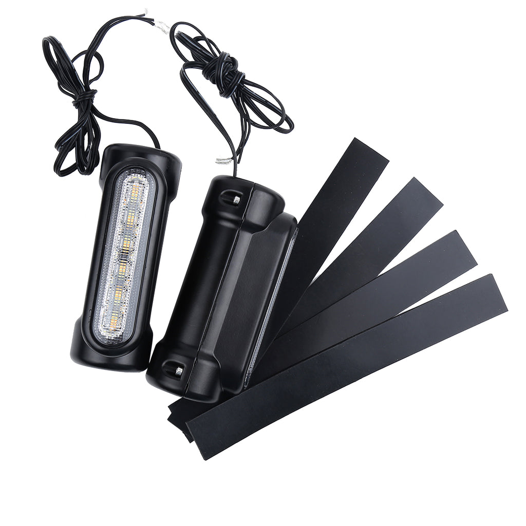 12W-Motorcycle-Bar-Clamp-Light-W-White-Drl--Amber-Signal-Functions