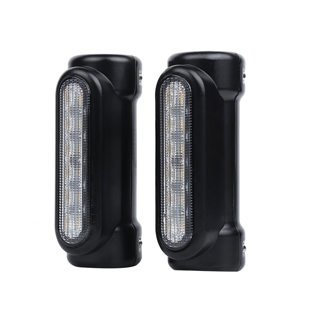 12W-Motorcycle-Bar-Clamp-Light-W-White-Drl--Amber-Signal-Functions