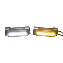 Load image into Gallery viewer, 12W-Motorcycle-Bar-Clamp-Light-W-White-Drl--Amber-Signal-Functions