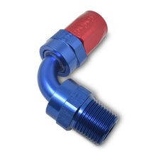 Load image into Gallery viewer, Performance--6-An-RedBlue-90-Degree-Full-Flow-Swivel-Pipe-Thread-Hose-End-(With-18In-Npt)