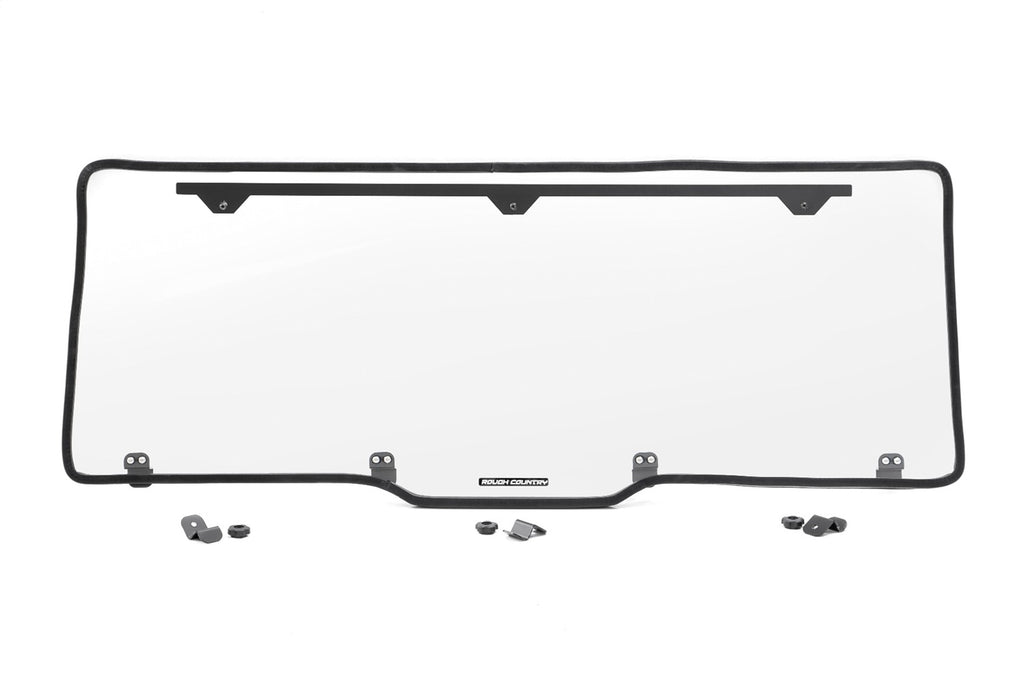 Rough Country 98132012 Windshield for Select Can-Am Defender HD10, Polaris Ranger 1000, Polaris Ranger EPS, Polaris Ranger Premium, Polaris Ranger 570 XP, Polaris Ranger 570 XP EPS, Polaris Ranger 900 XP, Polaris Ranger 900 XP Bronze Mist LE, Polaris