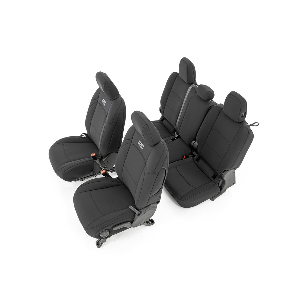 ~(13-Lbs.-27X20x9)~-Jeep-Neoprene-Seat-Cover-Set-W-Rear-Cup-Holder-Black-(2020-Gladiator-Jt)