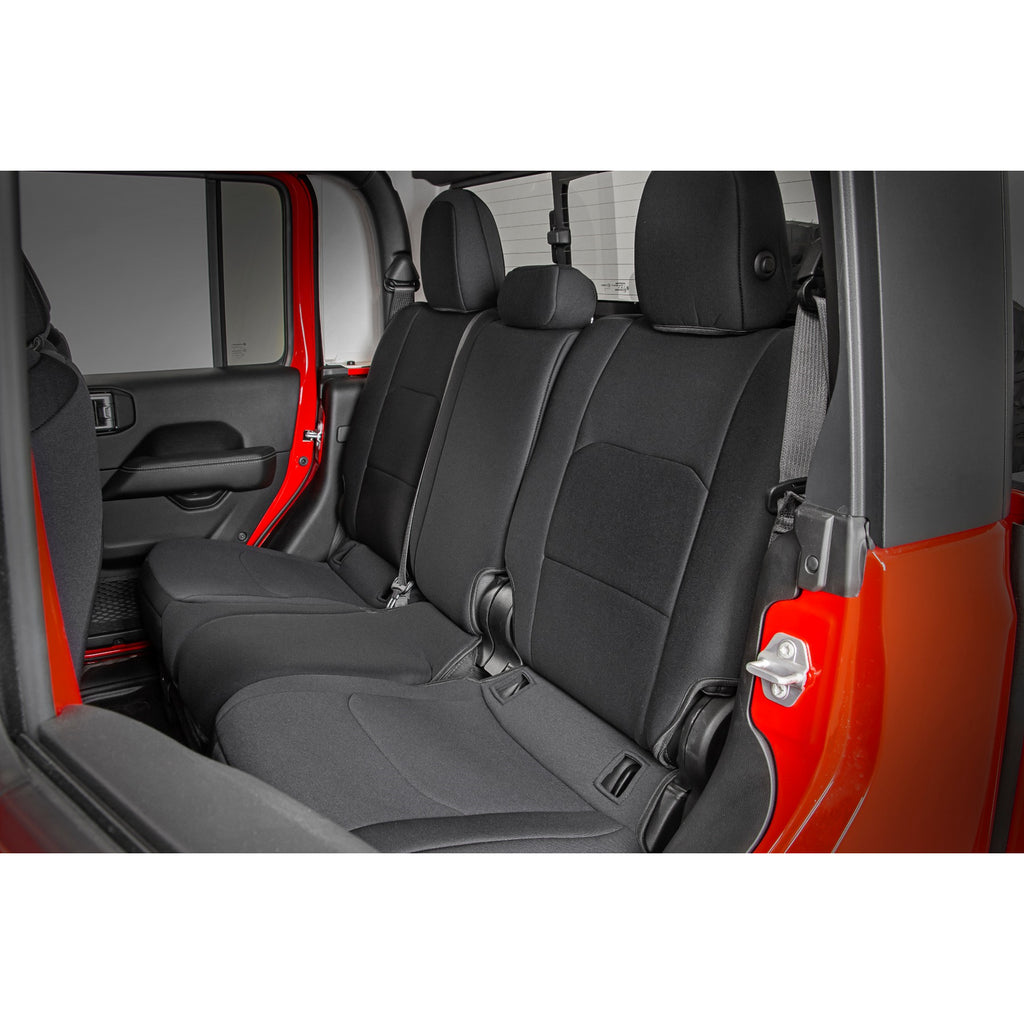 ~(13-Lbs.-27X20x9)~-Jeep-Neoprene-Seat-Cover-Set-W-Rear-Cup-Holder-Black-(2020-Gladiator-Jt)