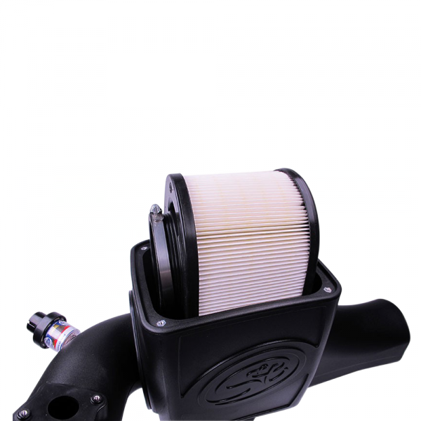 ~(13.4-Lbs.-24X15x14)~-Cold-Air-Intake-For-03-07-Ford-F250-F350-F450-F550-V8-6.0L-Powerstroke-Dry-Extendable-White-S-B