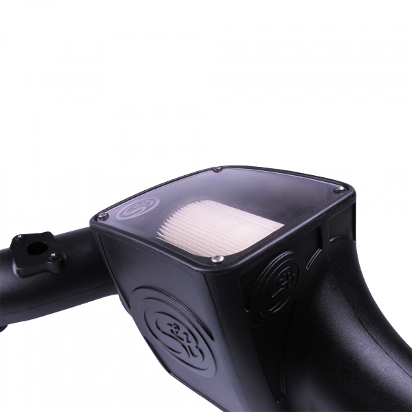 ~(13.4-Lbs.-24X15x14)~-Cold-Air-Intake-For-03-07-Ford-F250-F350-F450-F550-V8-6.0L-Powerstroke-Dry-Extendable-White-S-B