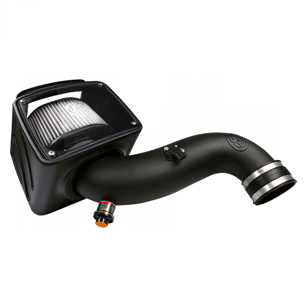 ~(13.8-Lbs.-24X15x14)~-Cold-Air-Intake-For-07-10-Chevrolet-Silverado-Gmc-Sierra-V8-6.6L-Lmm-Duramax-Dry-Extendable-White-S-B