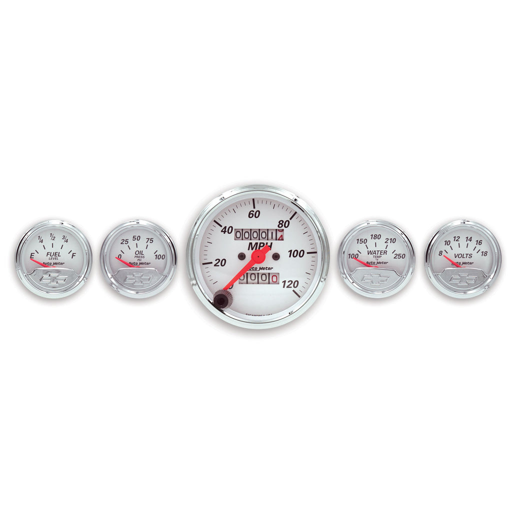AutoMeter 1300-00408 GAUGE KIT, 5 PC., 3 1/8" & 2 1/16", MECH. SPEEDO., CHEVROLET HERITAGE BOWTIE