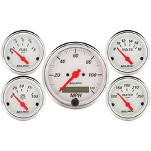 Load image into Gallery viewer, AutoMeter 1302 GAUGE KIT, 5 PC., 3 1/8" &amp; 2 1/16", ELEC. SPEEDOMETER, ARCTIC WHITE