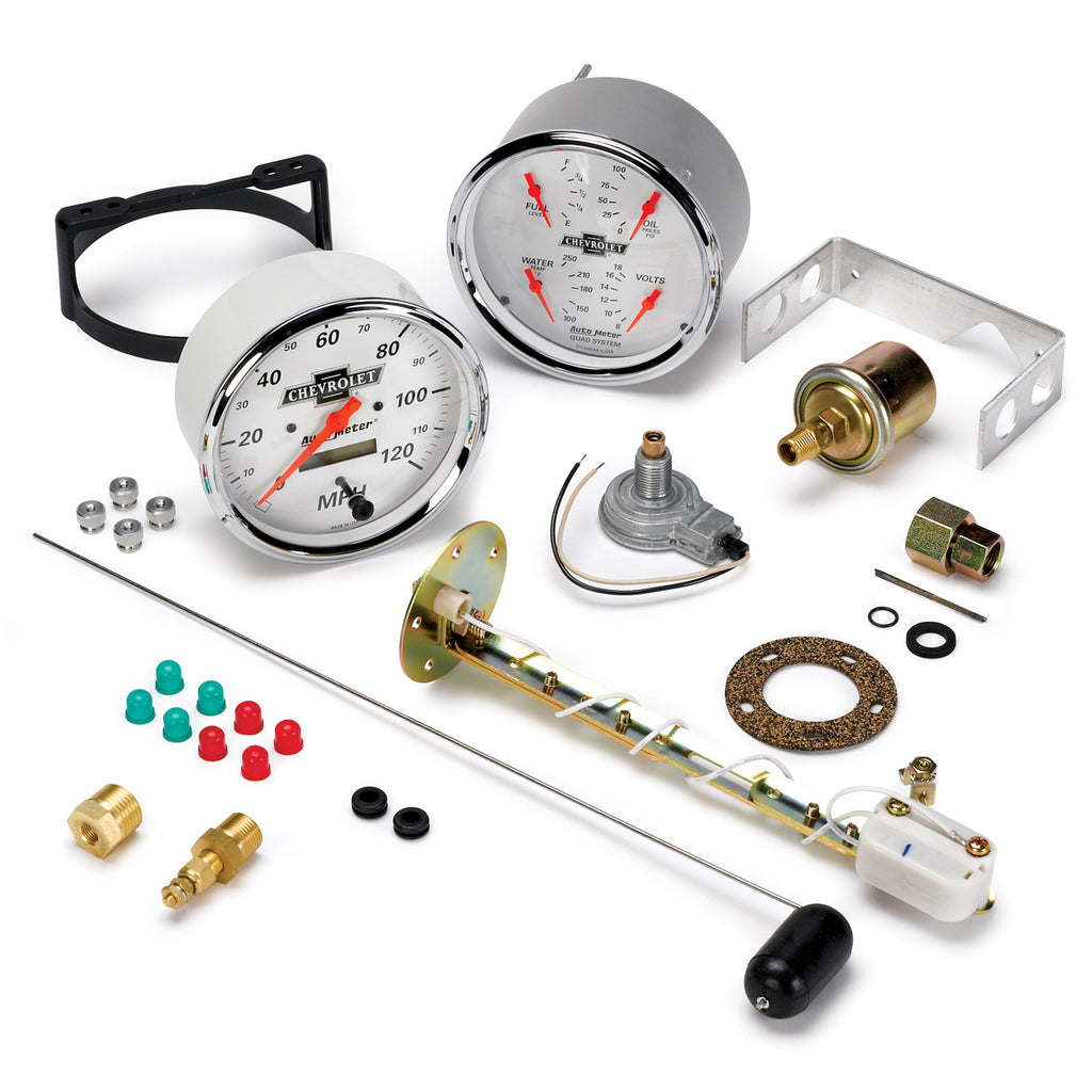 AutoMeter 1303-00408 GAUGE KIT, 2 PC., QUAD & SPEEDOMETER, 5", CHEVROLET HERITAGE BOWTIE
