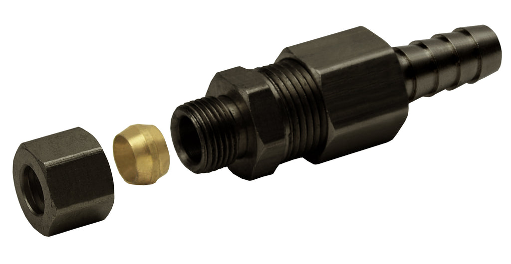 Derale 13031 Universal 5/16" Transmission Cooler Line to 3/8" Hose Barb Compression Fitting