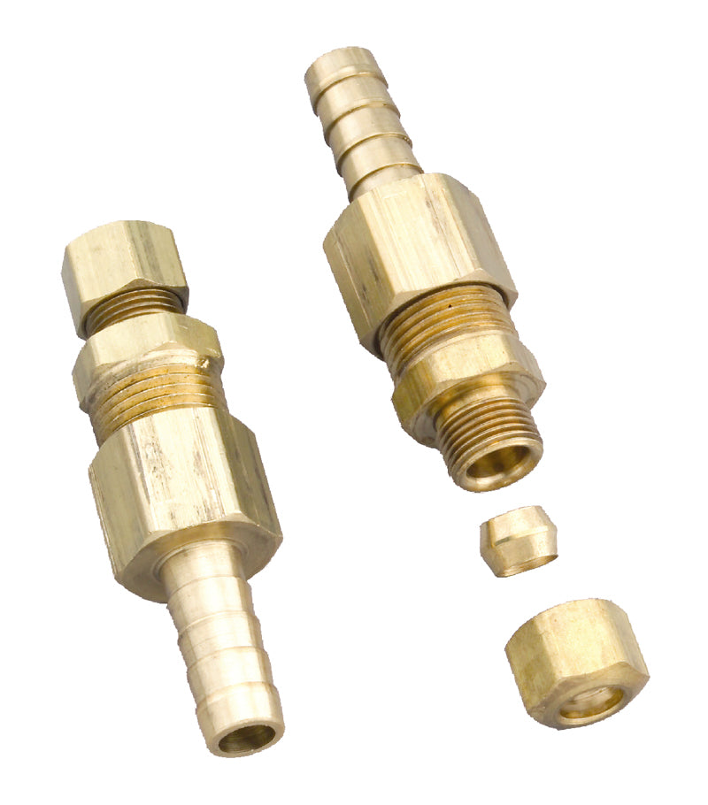 Derale 13032 Universal 3/8" Transmission Cooler Line to 3/8" Hose Barb Compression Fitting