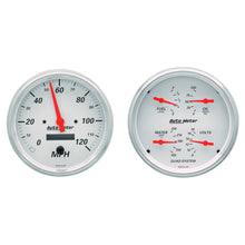 Load image into Gallery viewer, AutoMeter 1303 GAUGE KIT, 2 PC., QUAD &amp; SPEEDOMETER, 5", ARCTIC WHITE