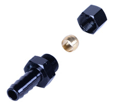 Load image into Gallery viewer, Derale 13043 1/2” Transmission Cooler Line to 1/2” NPT Hose Barb Black anodized Fitting