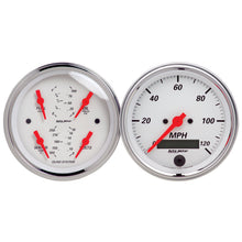 Load image into Gallery viewer, AutoMeter 1308 GAUGE KIT, 2 PC., QUAD &amp; SPEEDOMETER, 3 3/8", ARCTIC WHITE