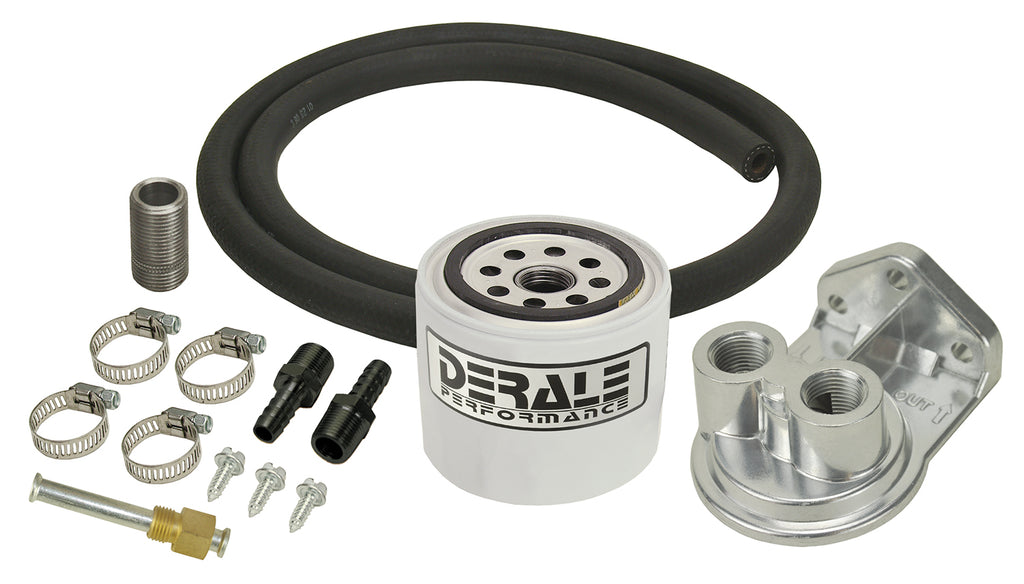 Derale 13090 Single Mount 3/8" NPT Ports Up Remote Transmission Filter Kit, Standard