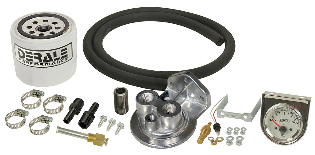 Derale 13091 Single Mount 3/8" NPT Ports Up Remote Transmission Filter Kit, Premium
