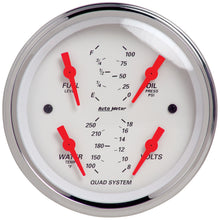 Load image into Gallery viewer, AutoMeter 1308 GAUGE KIT, 2 PC., QUAD &amp; SPEEDOMETER, 3 3/8", ARCTIC WHITE