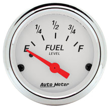Load image into Gallery viewer, AutoMeter 1315 GAUGE, FUEL LEVEL, 2 1/16", 0OE TO 90OF, ELEC, ARCTIC WHITE