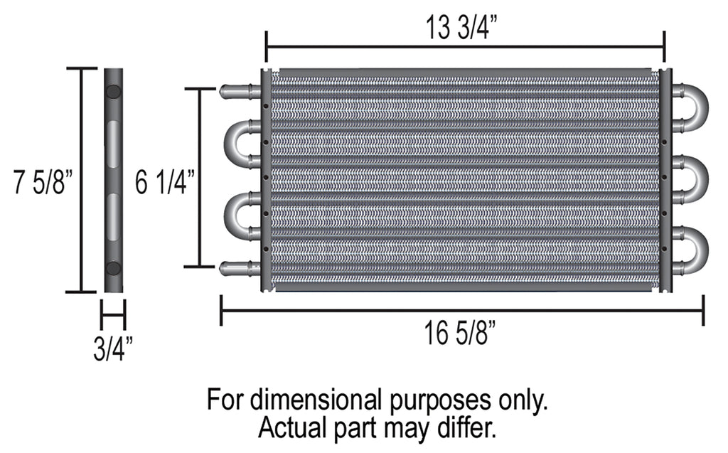 Derale 13203 6 Pass 17" Series 7000 Copper/Aluminum Transmission Cooler Kit, Intermediate
