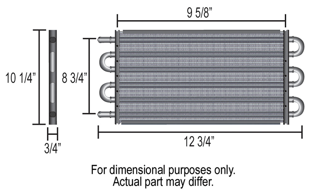 Derale 13207 8 Pass 13" Series 7000 Copper/Aluminum Transmission Cooler Kit, Intermediate