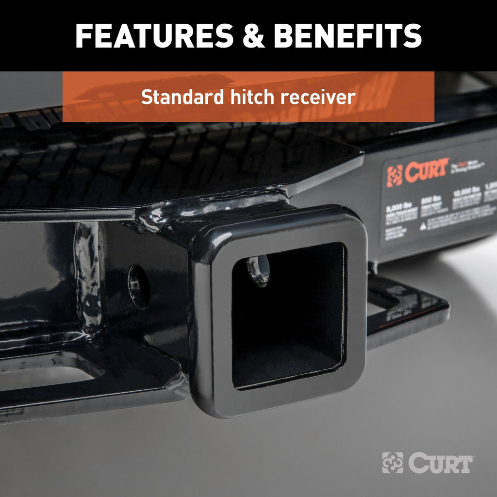 CURT 13244 Class 3 Trailer Hitch; 2in. Receiver; Select Jeep Liberty (Exposed Main Body) - Truck Part Superstore