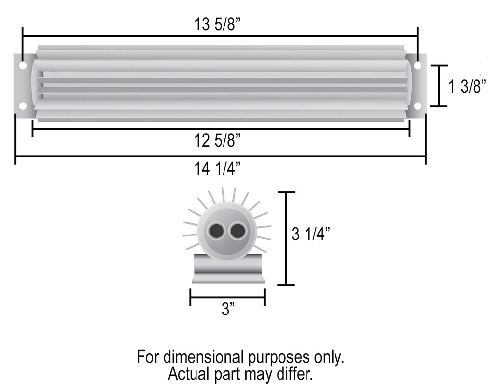 Derale 13260 2 Pass 12" Heat Sink Fluid Cooler