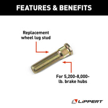 Load image into Gallery viewer, CURT 132624 Wheel Lug Stud - 9/16"-18 x 2.31", Zinc #132624