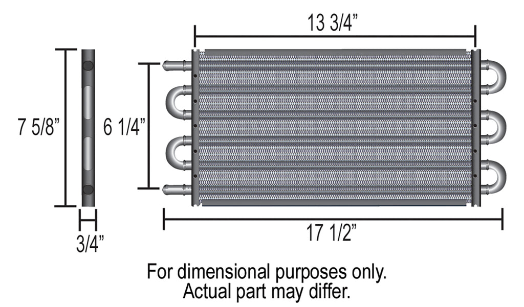 Derale 13303 6 Pass 18" Series 7000 Copper/Aluminum Tube&Fin Transmission Cooler Kit, -6AN