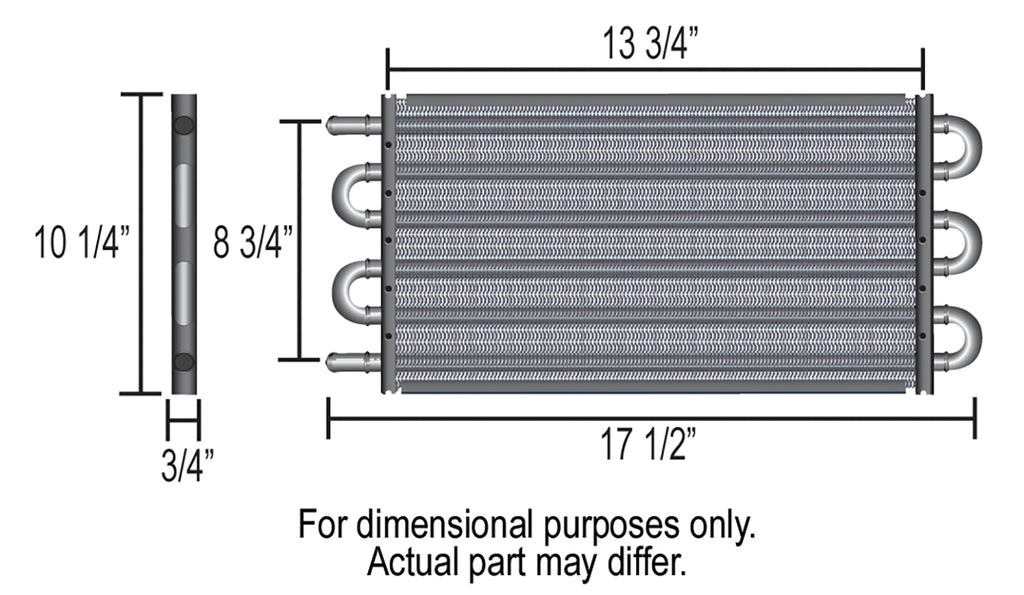 Derale 13304 8 Pass 18" Series 7000 Copper/Aluminum Tube&Fin Transmission Cooler Kit, -6AN