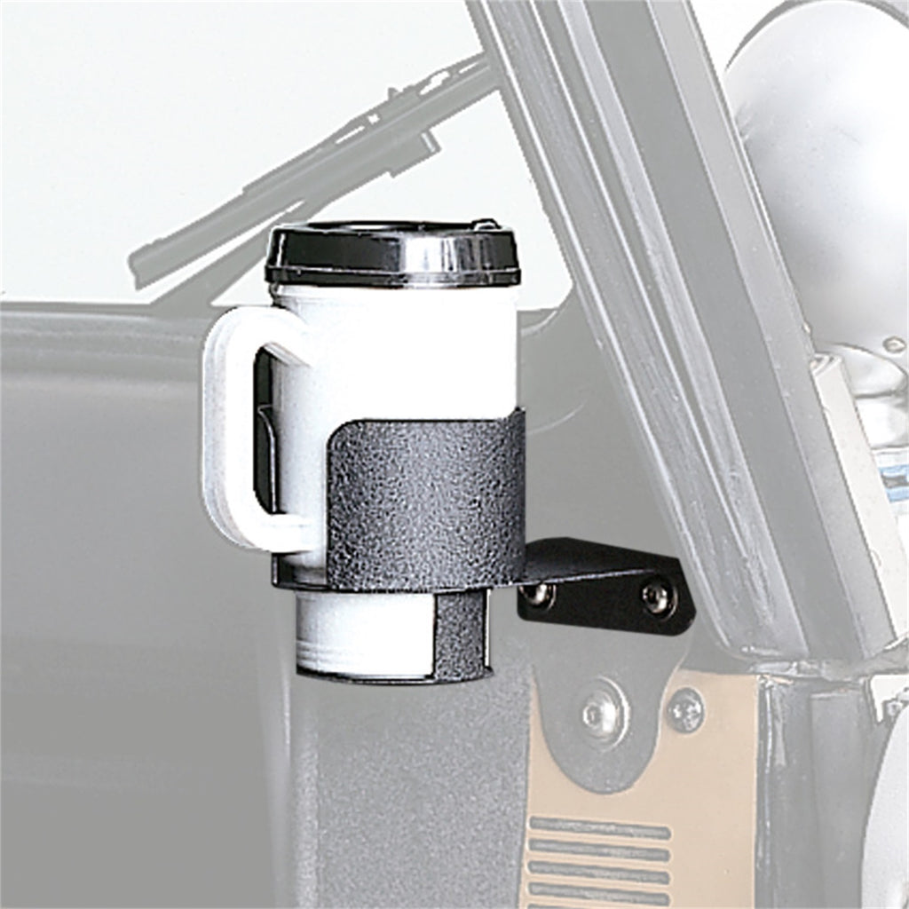 Rugged Ridge 13306.01 Drink Cup Holder for Select Jeep CJ5, Jeep CJ7, Jeep Scrambler, Jeep Wrangler