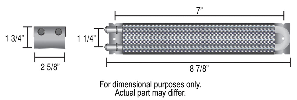 Derale 13310 2 Pass 8" Series 7000 Copper/Aluminum Cooler with Mount Brackets, -6AN