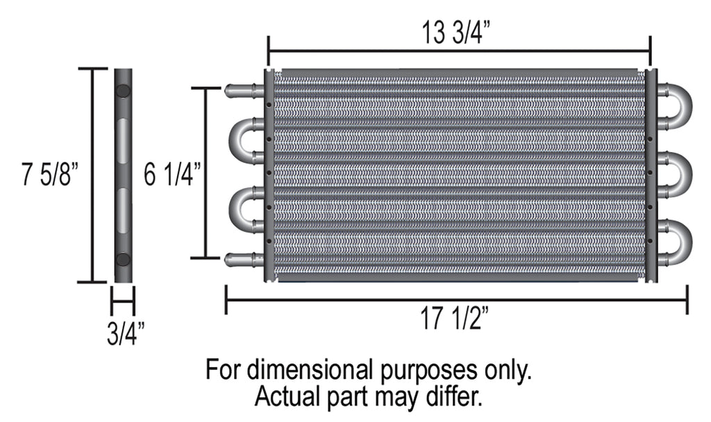 Derale 13313 6 Pass 17" Series 7000 Copper/Aluminum Transmission Cooler, -6AN