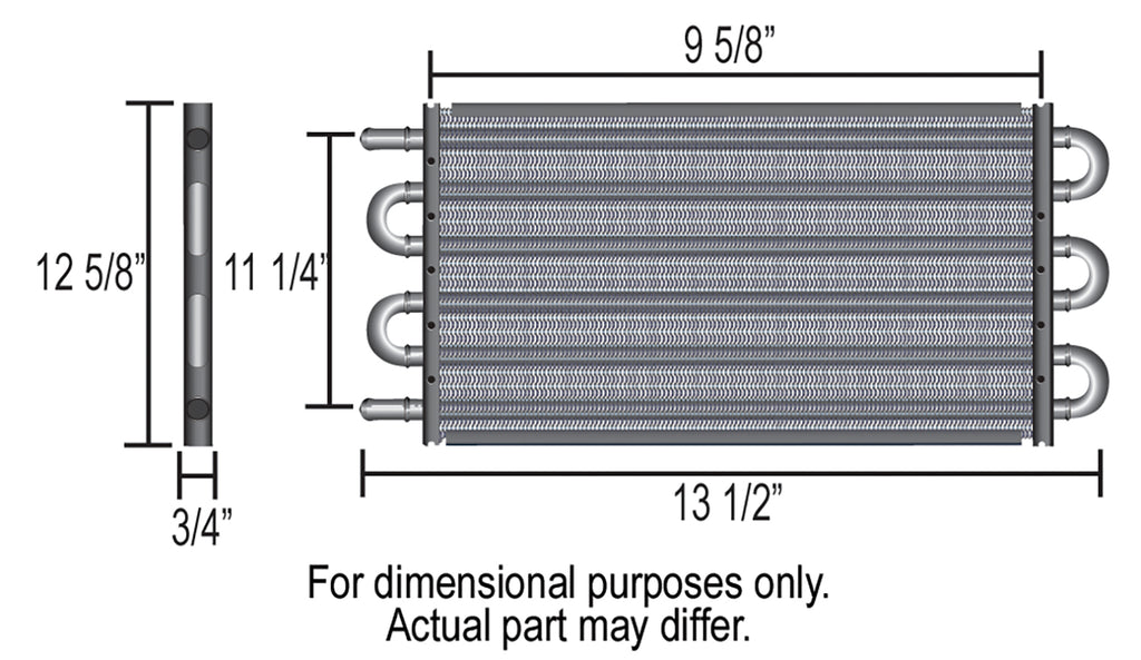 Derale 13318 10 Pass 13" Series 7000 Copper/Aluminum Transmission Cooler, -6AN