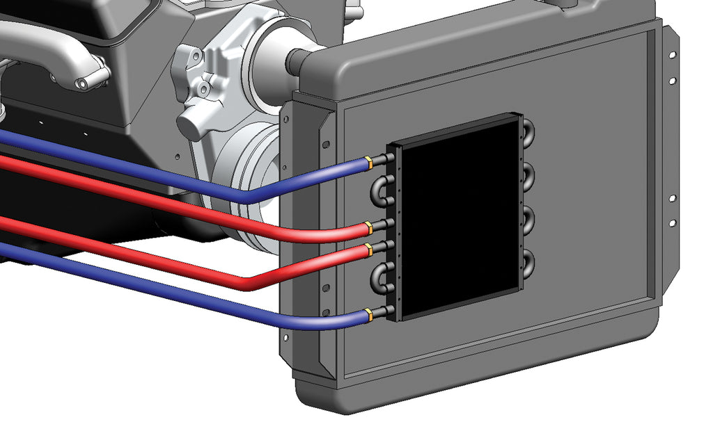 Derale 13322 4 & 4 Pass Dual Circuit Tube&Fin Cooler, 11/32" & 1/2" Barb
