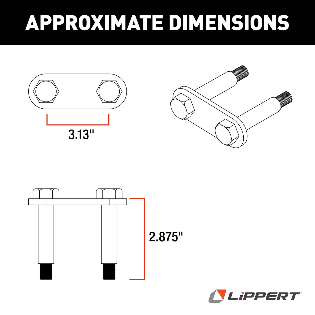 CURT 133485 Shackle Link Assembly, 0.224" Thickness, 3-1/8" Center-to-Center