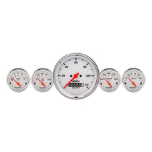 Load image into Gallery viewer, AutoMeter 1340 GAUGE KIT, 5 PC., 3 3/8" &amp; 2 1/16", ELEC. SPEEDOMETER, ARCTIC WHITE